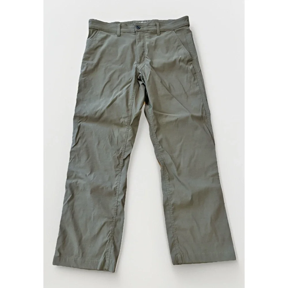 Eddie Bauer Mens 34x28  Green Travex Pants Outdoor Stretch Hiking Walking‎